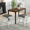 Costway 24'' Dining Bar Stool Set of 2 Counter Height Padded Seat Wood Frame Kitchen Brown/White